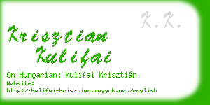 krisztian kulifai business card